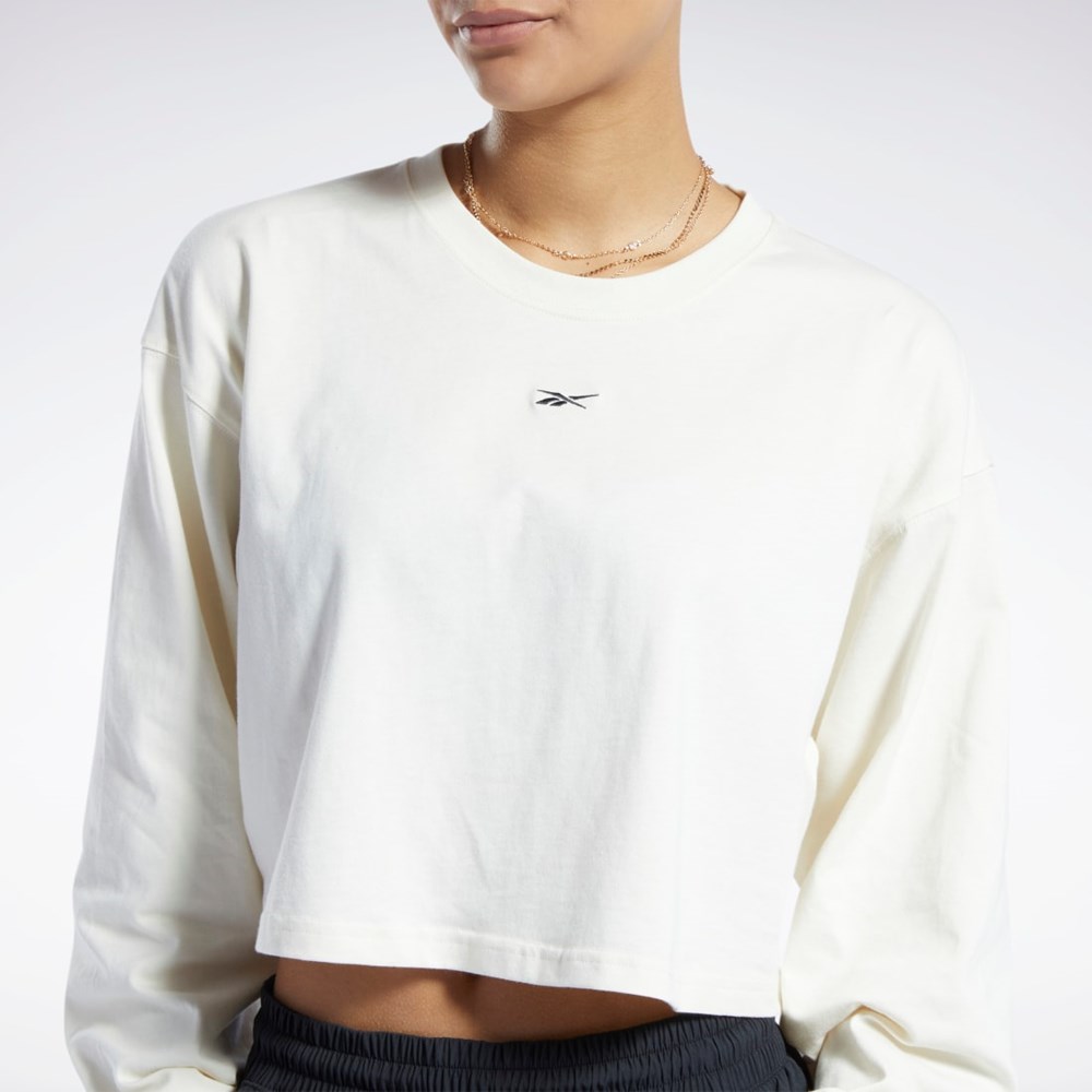 Classic White Reebok Classics Cotton Long Sleeve T-Shirt | HH9675