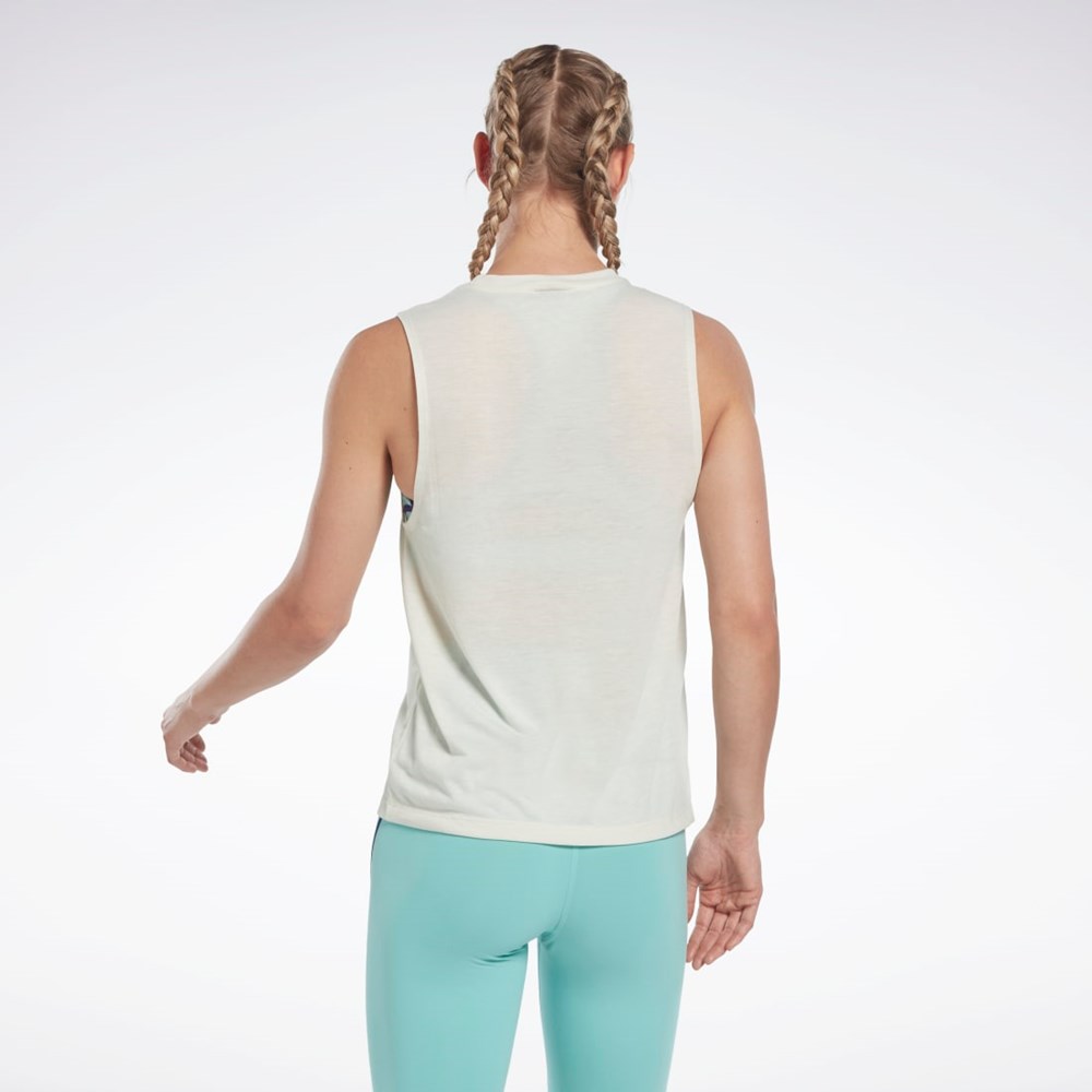 Classic White Reebok Les Mills® Graphic Muscle Tank Top | HN6029