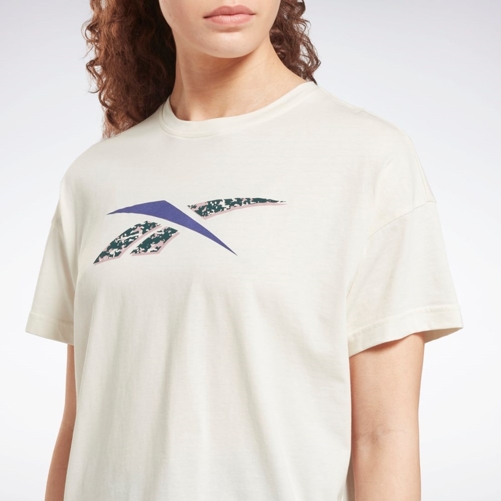 Classic White Reebok Training Essentials Modern Safari Graphic Tee | HH9819