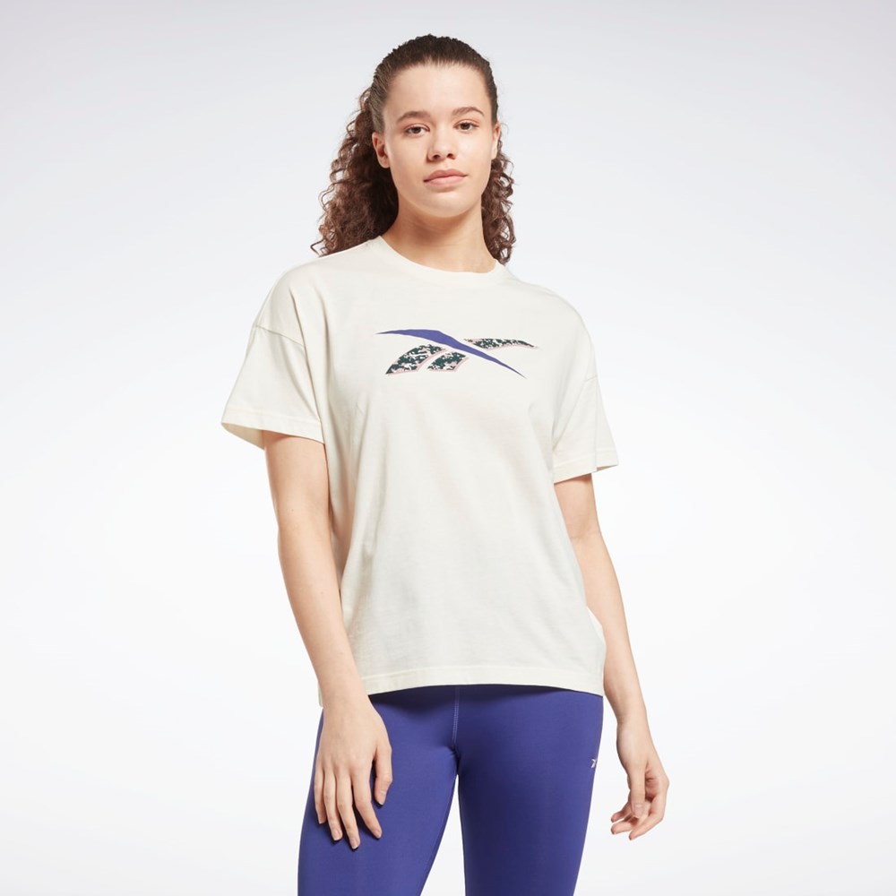 Classic White Reebok Training Essentials Modern Safari Graphic Tee | HH9819