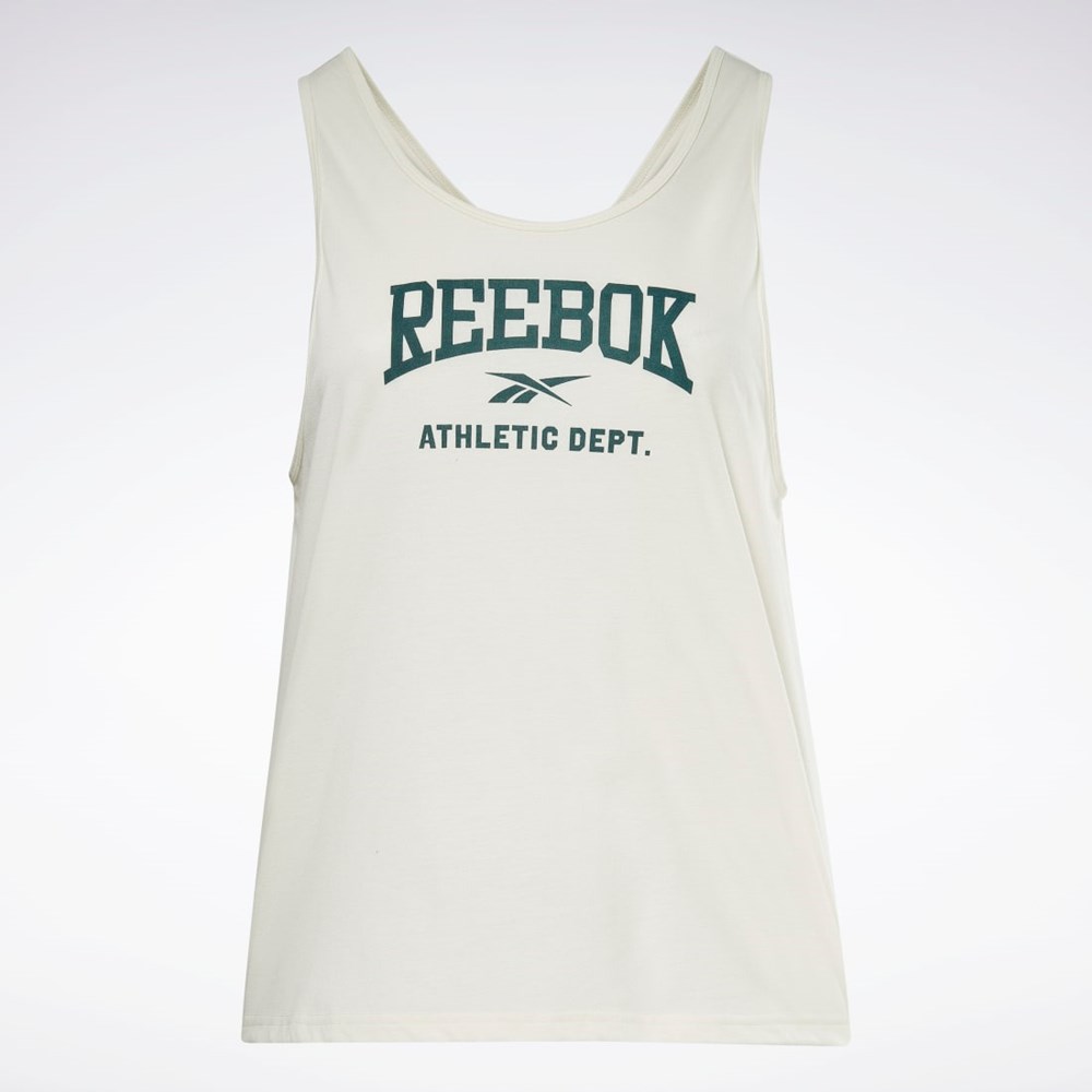 Classic White Reebok Workout Ready Supremium Graphic Tank Top (Plus Size) | HN4356