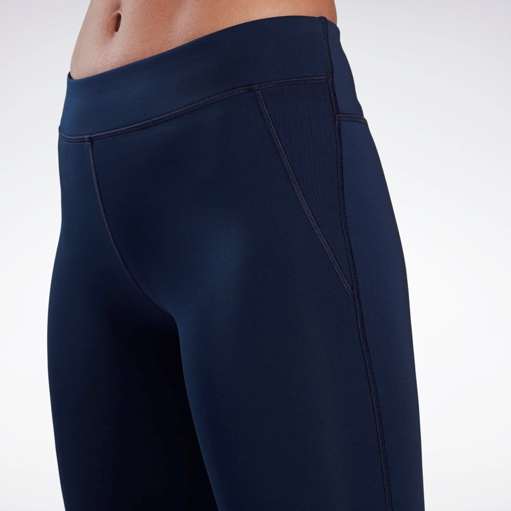 Collegiate Navy Reebok Workout Ready Capri Leggings | FQ0396