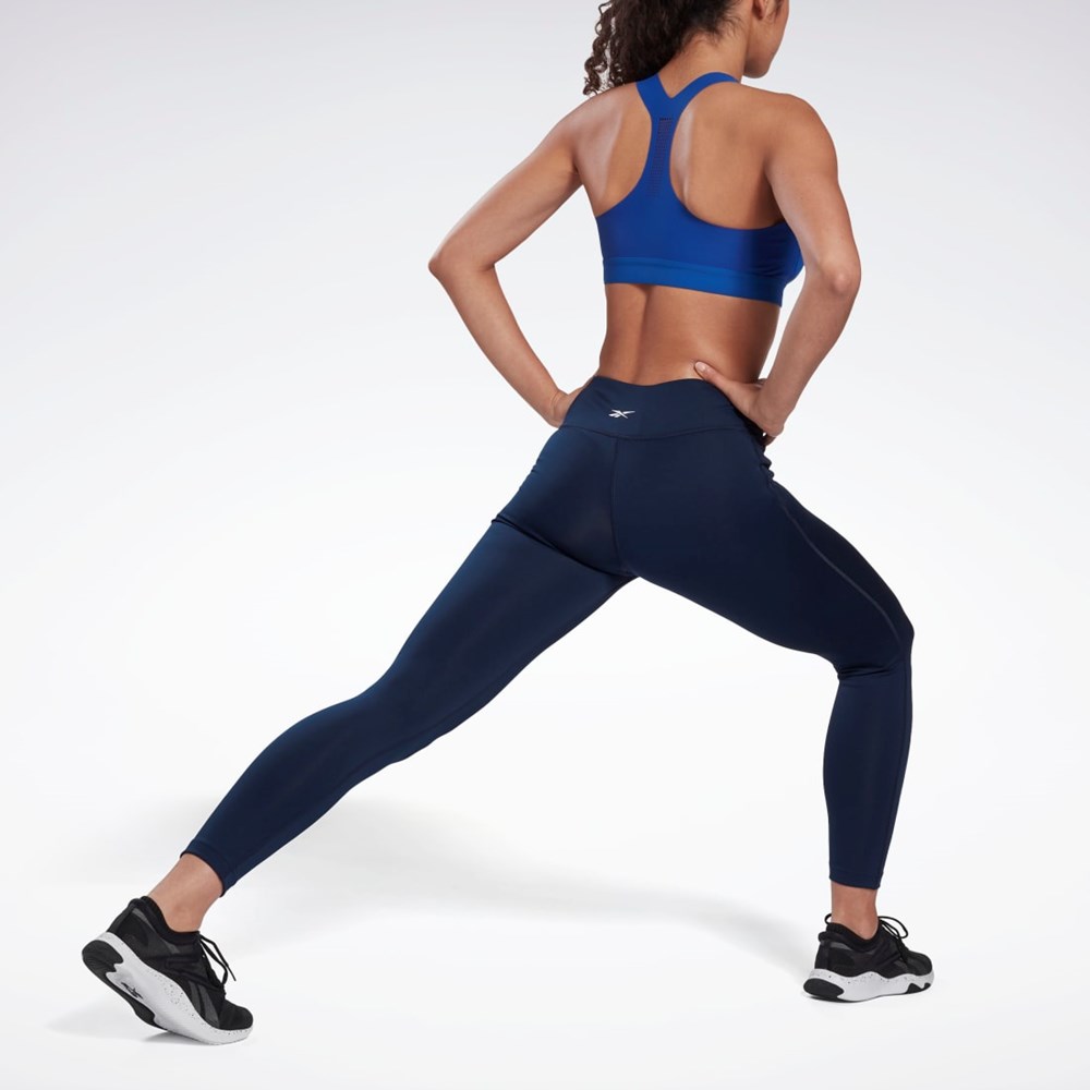 Collegiate Navy Reebok Workout Ready Leggings | FQ0380