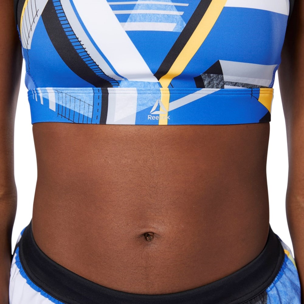 Crushed Cobalt Reebok Hero Strappy Padded Bra | DU4097