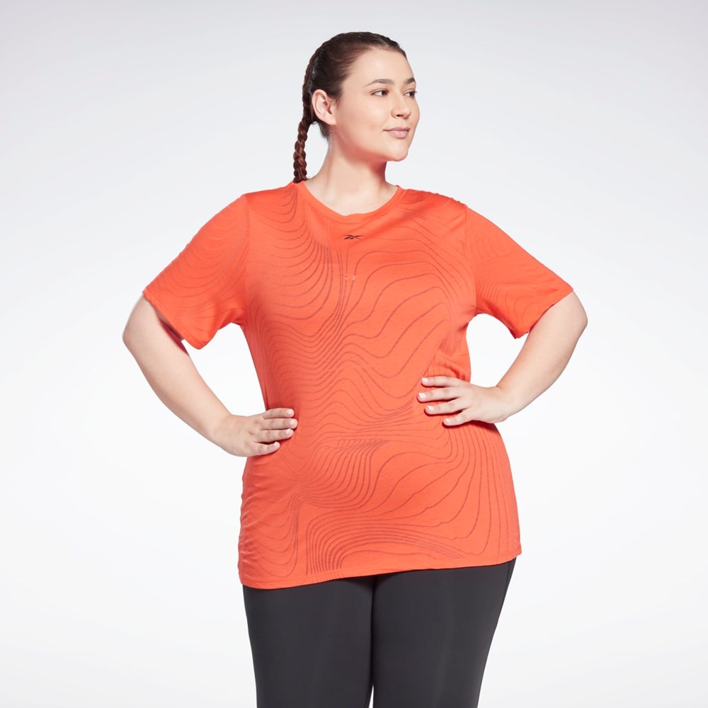 Dynamic Red Reebok Burnout T-Shirt (Plus Size) | HB2046