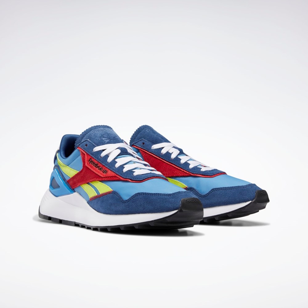 Essential Blue / Acid Yellow / Batik Blue Reebok Classic Leather Legacy AZ Shoes | H69119