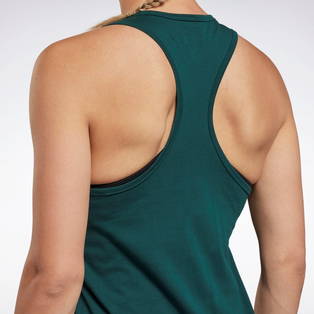 Forest Green Reebok Training Essentials Graphic Tank Top | HK6987