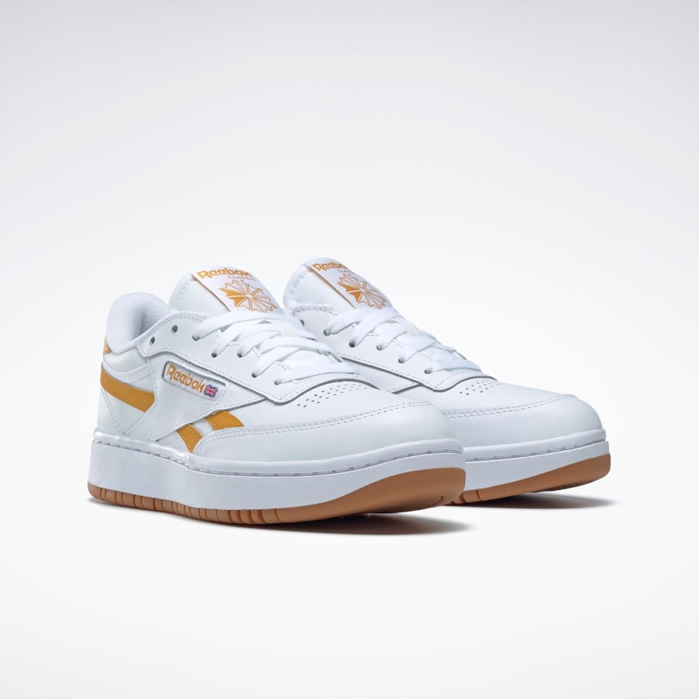 Ftwr White / Bright Ochre / Reebok Rubber Gum-06 Reebok Club C Double Revenge Shoes | GY9740