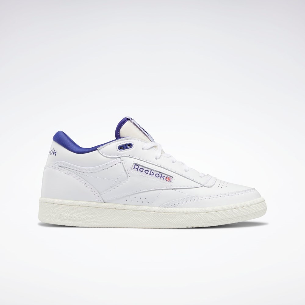 Ftwr White / Chalk / Bold Purple Reebok Club C Mid II Vintage Shoes | GY9689