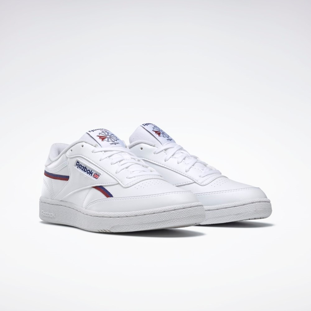 Ftwr White / Classic Cobalt / Classic Burgundy Reebok Club C 85 Vegan Shoes | GY7152