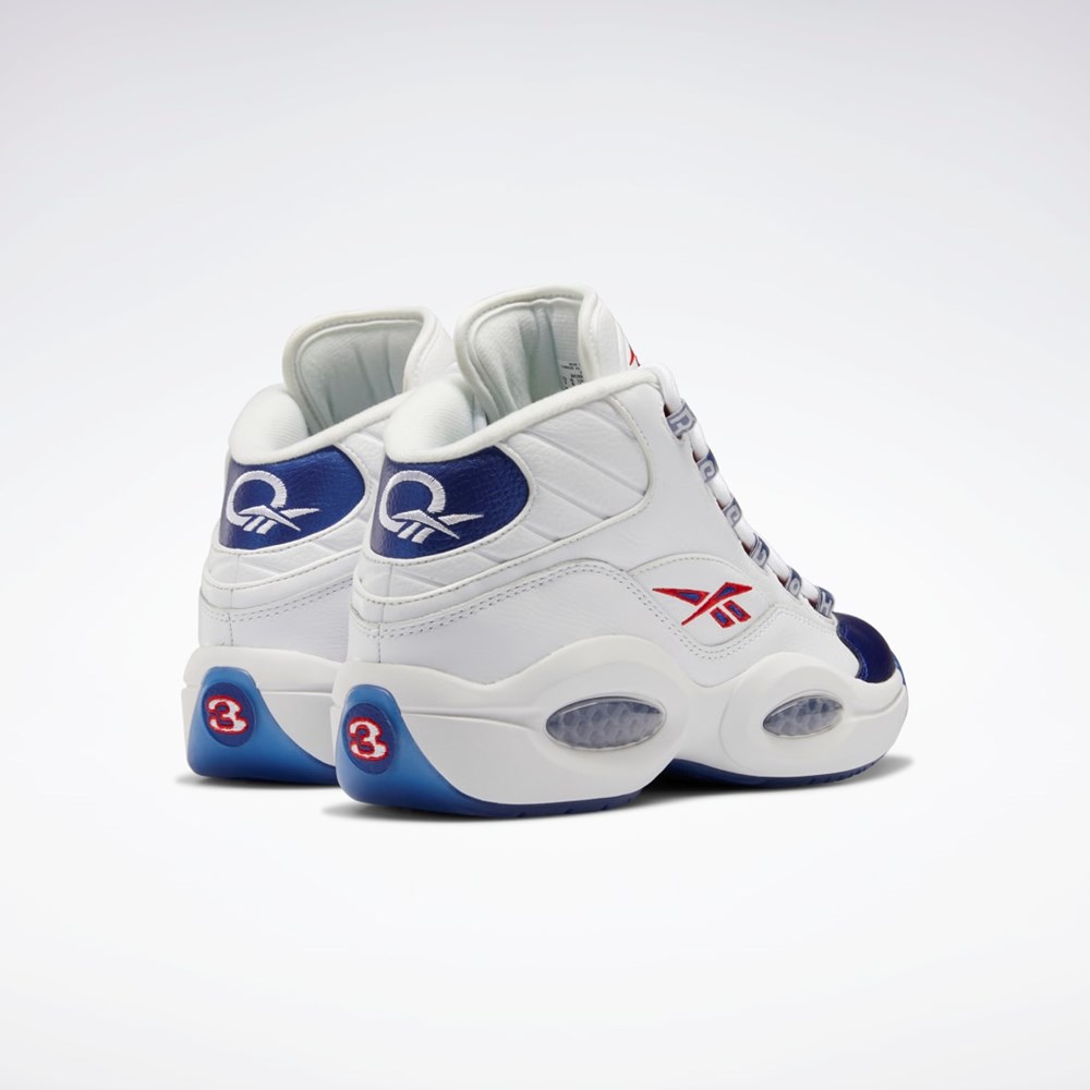 Ftwr White / Classic Cobalt / Clear Reebok Question Mid Basketball Shoes | GX0227