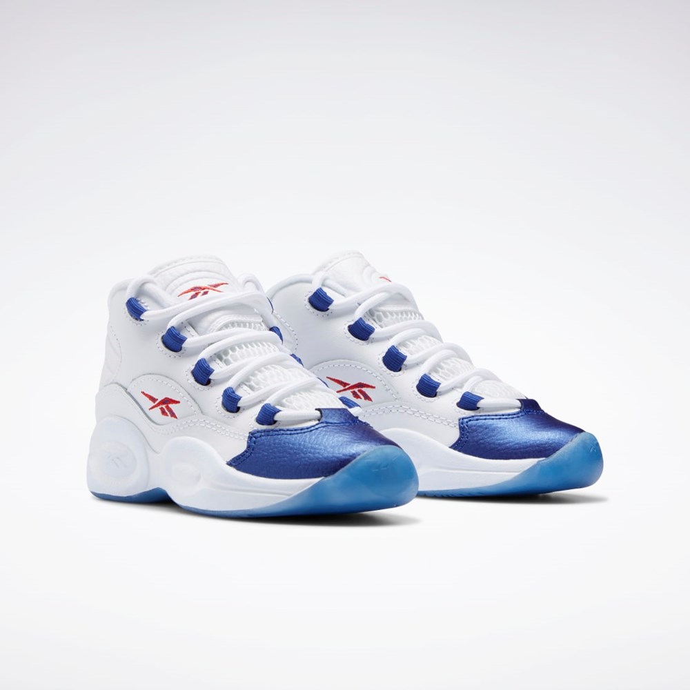 Ftwr White / Classic Cobalt / Vector Red Reebok Question Mid Shoes - Preschool | GY8824