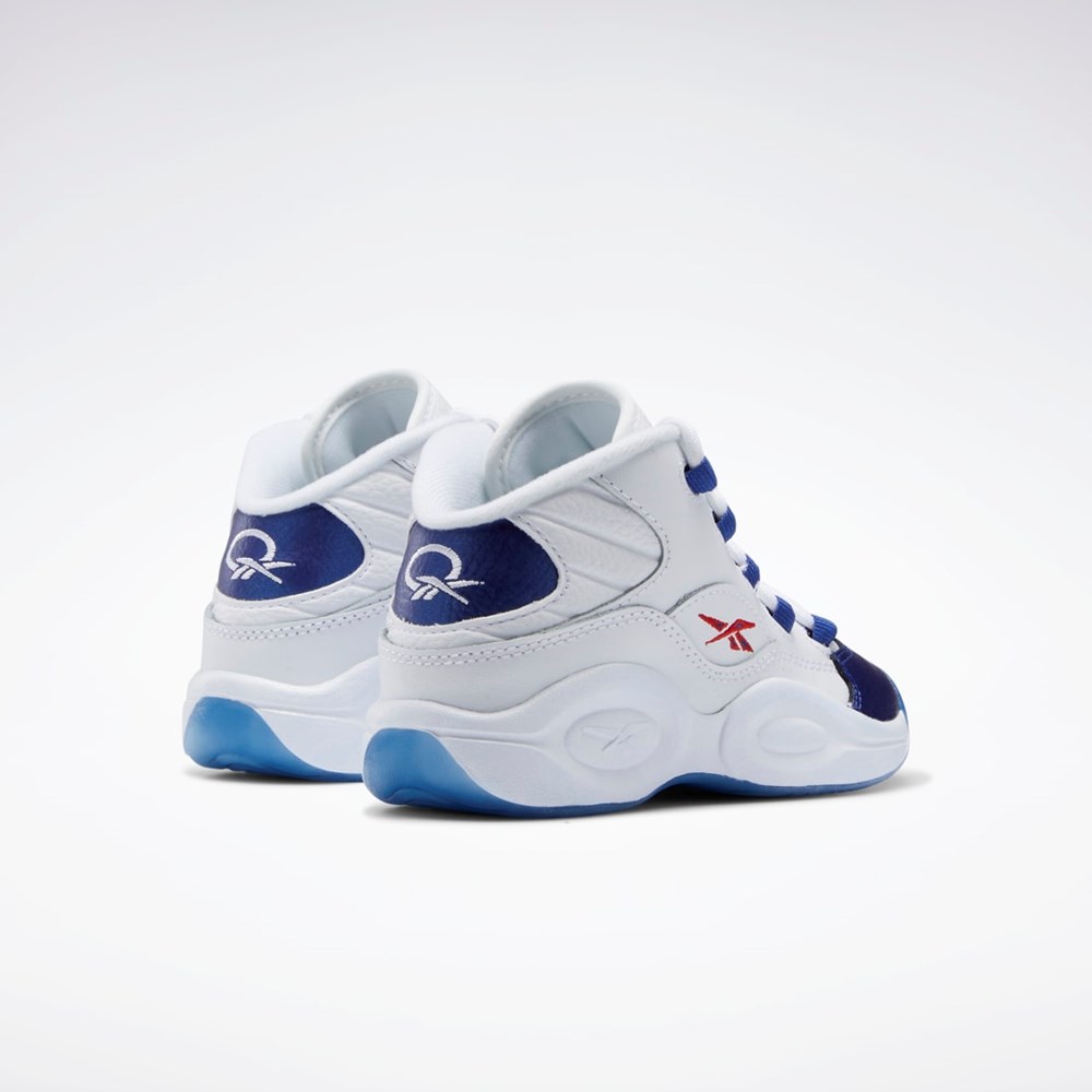 Ftwr White / Classic Cobalt / Vector Red Reebok Question Mid Shoes - Preschool | GY8824