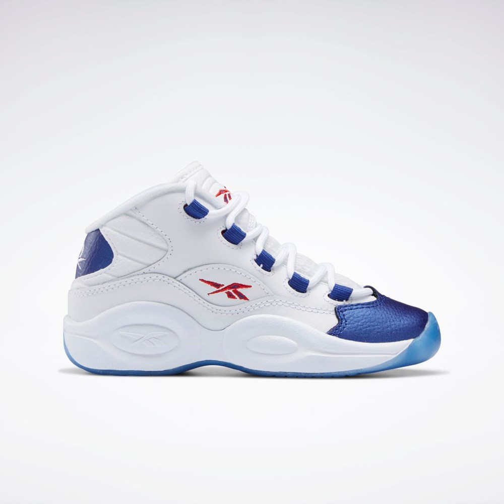 Ftwr White / Classic Cobalt / Vector Red Reebok Question Mid Shoes - Preschool | GY8824