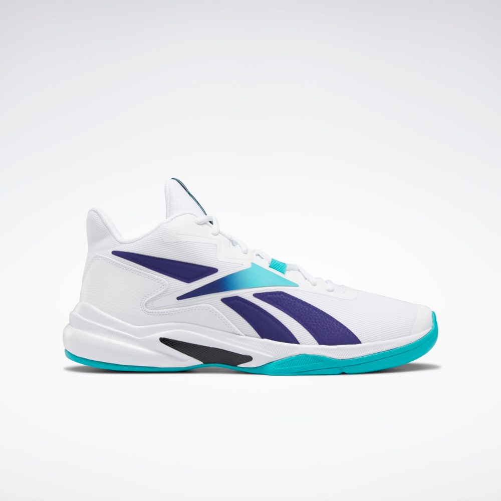 Ftwr White / Classic Teal / Bold Purple Reebok More Buckets Basketball Shoes | GY6298