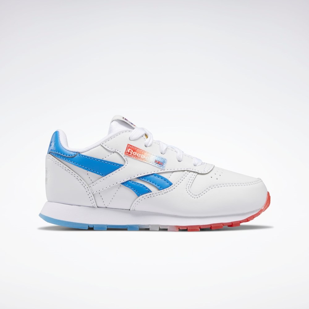 Ftwr White / Echo Blue / Instinct Red Reebok Popsicle Classic Leather Shoes - Preschool | HR1997