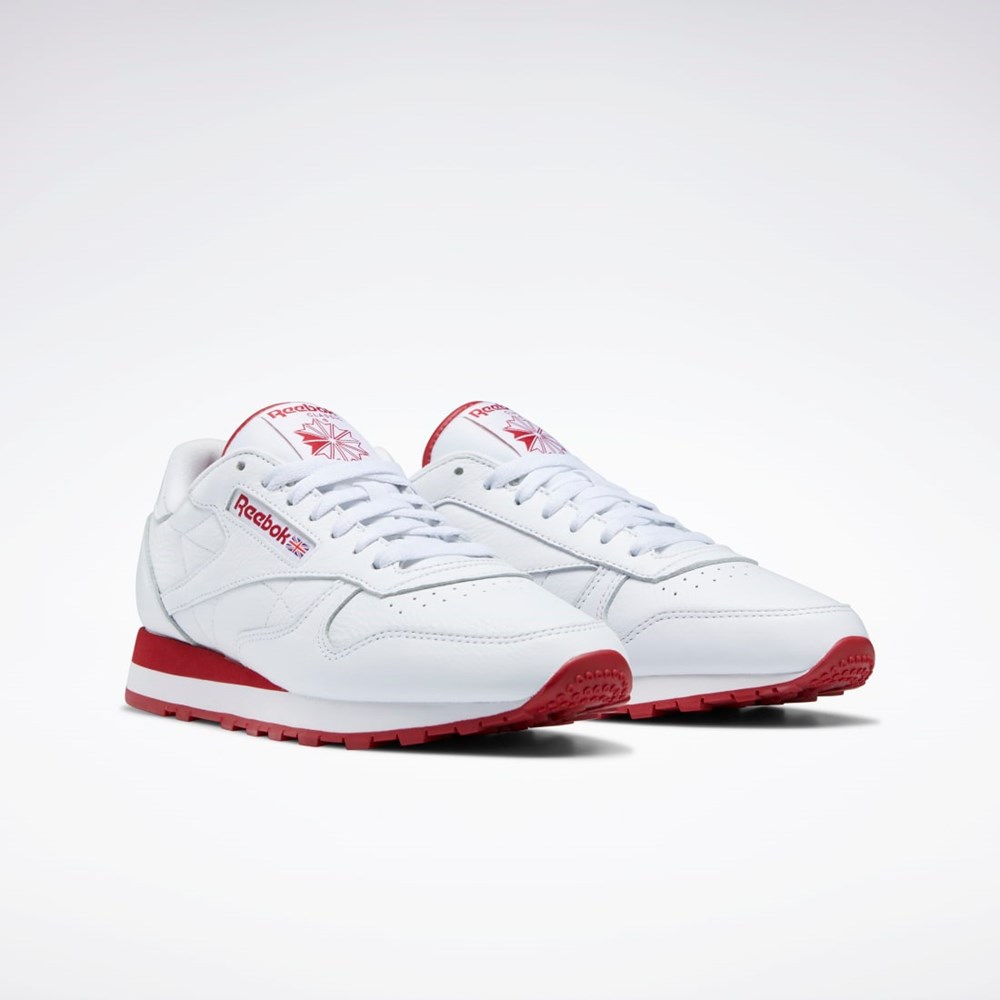 Ftwr White / Flash Red / Ftwr White Reebok Classic Leather Shoes | GW3329