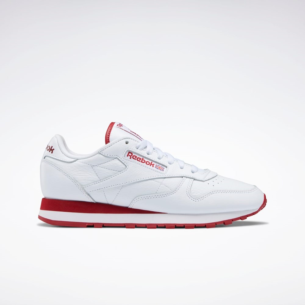 Ftwr White / Flash Red / Ftwr White Reebok Classic Leather Shoes | GW3329