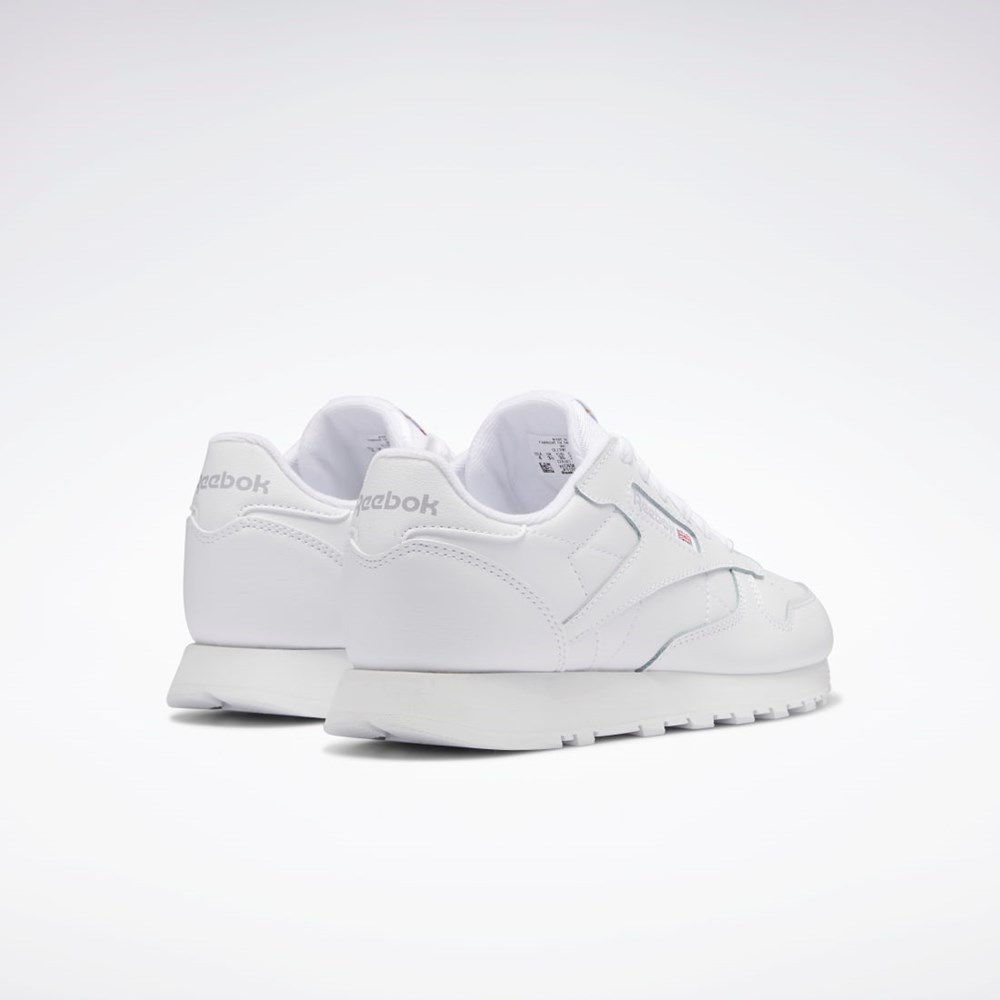 Ftwr White / Ftwr White / Ftwr White Reebok Classic Leather Shoes - Grade School | GZ6097