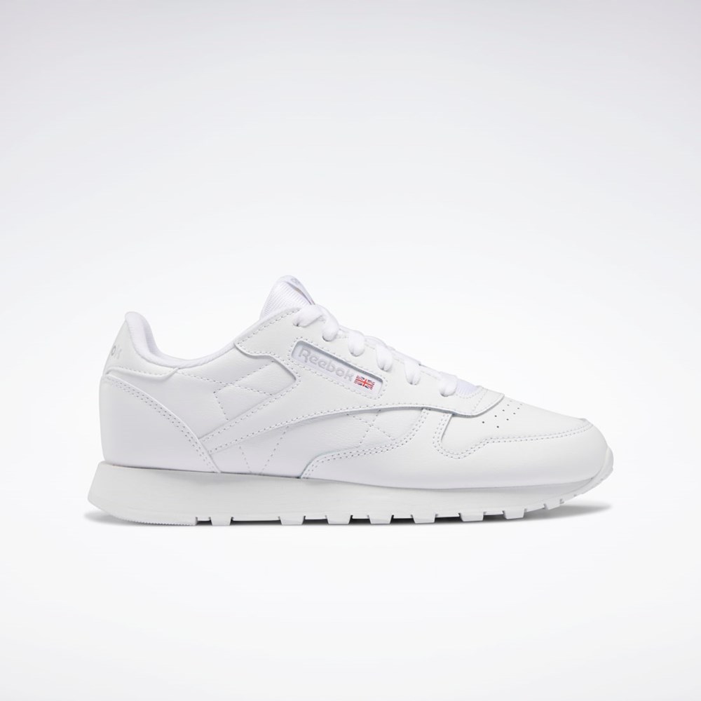 Ftwr White / Ftwr White / Ftwr White Reebok Classic Leather Shoes - Grade School | GZ6097