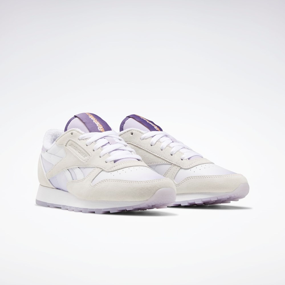 Ftwr White / Ftwr White / Purple Oasis Reebok MadWomen Classic Leather Shoes | GW3828