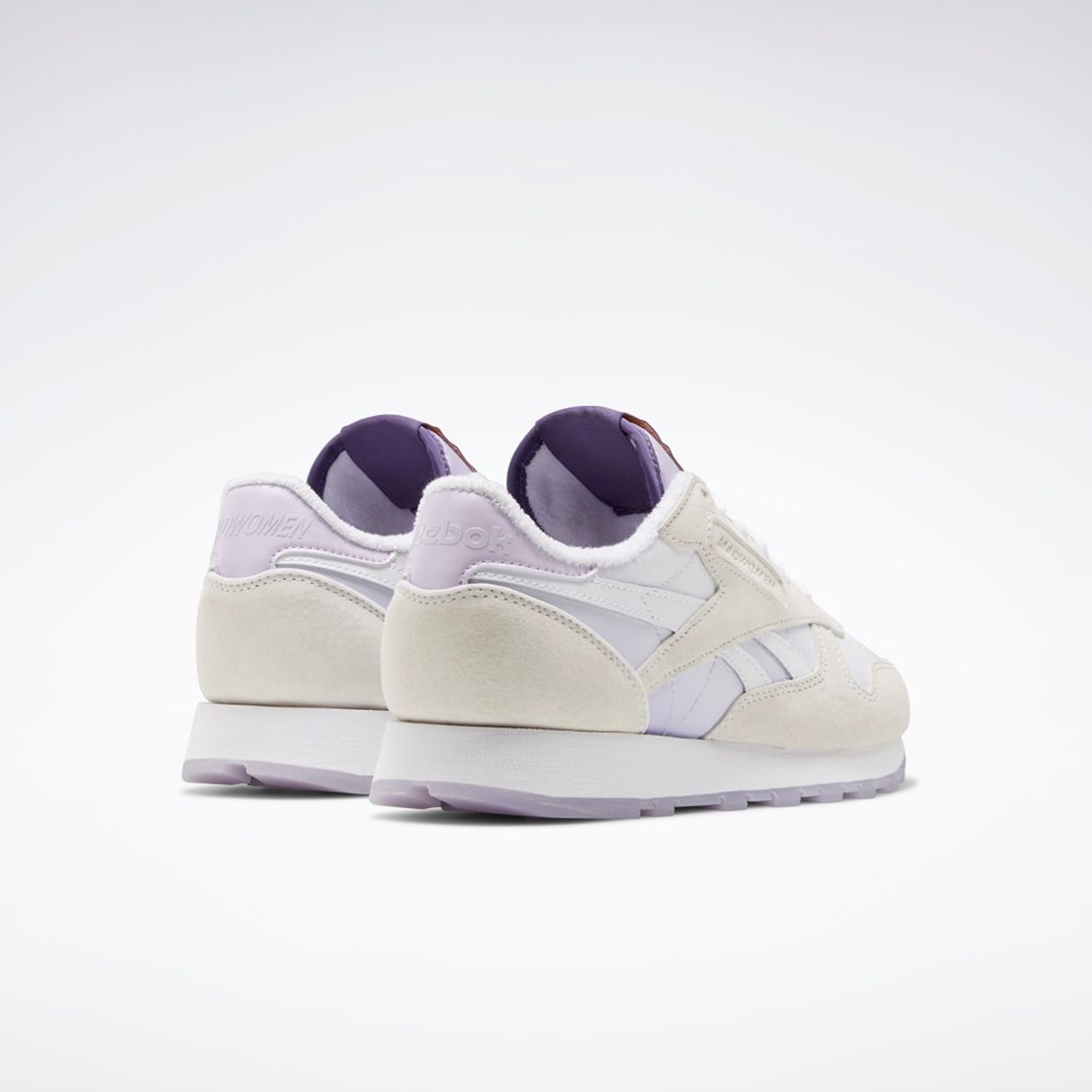 Ftwr White / Ftwr White / Purple Oasis Reebok MadWomen Classic Leather Shoes | GW3828