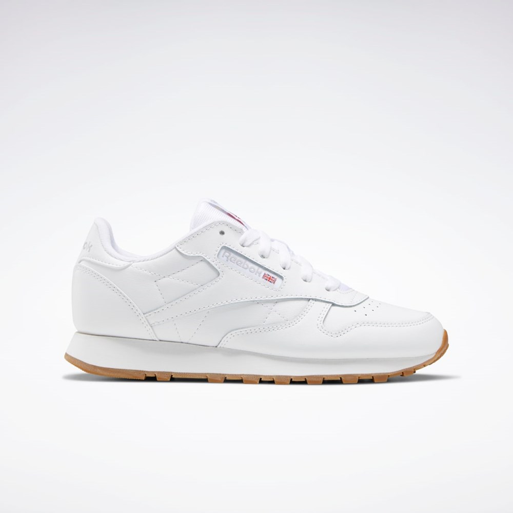 Ftwr White / Ftwr White / Reebok Rubber Gum-02 Reebok Classic Leather Shoes - Grade School | GZ6098