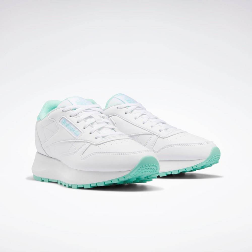 Ftwr White / Hint Mint / Ftwr White Reebok Classic Leather SP Shoes - Grade School | GZ1600