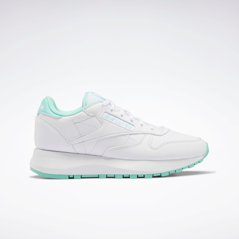 Ftwr White / Hint Mint / Ftwr White Reebok Classic Leather SP Shoes - Grade School | GZ1600