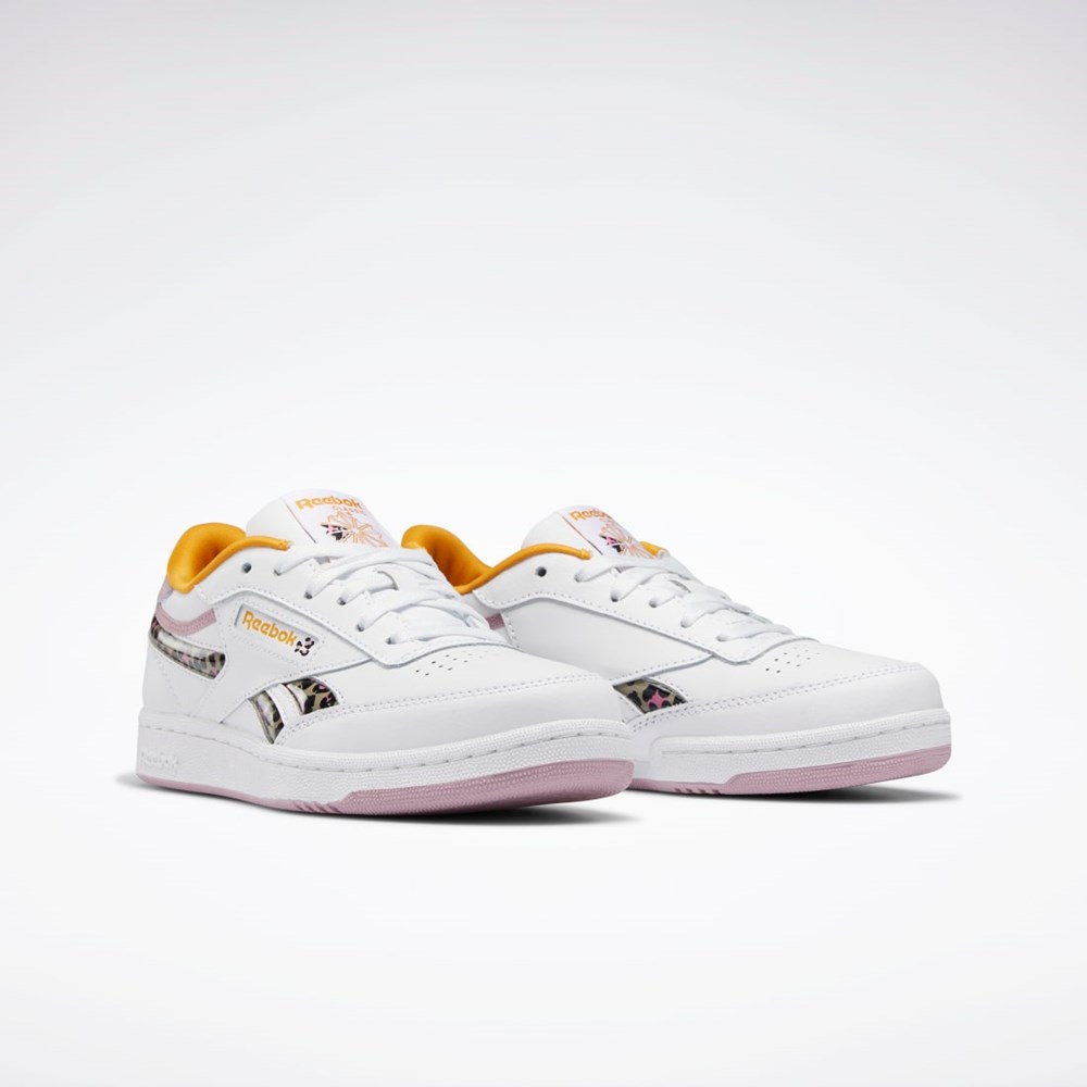 Ftwr White / Infused Lilac / Bright Ochre Reebok Club C Revenge Shoes - Grade School | GV8612