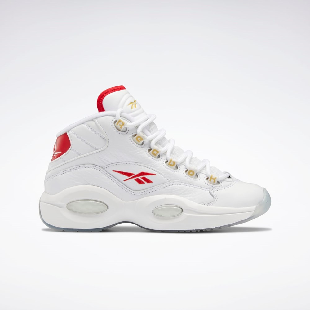 Ftwr White / Vector Red / Ftwr White Reebok Question Mid Shoes - Grade School | HP2960