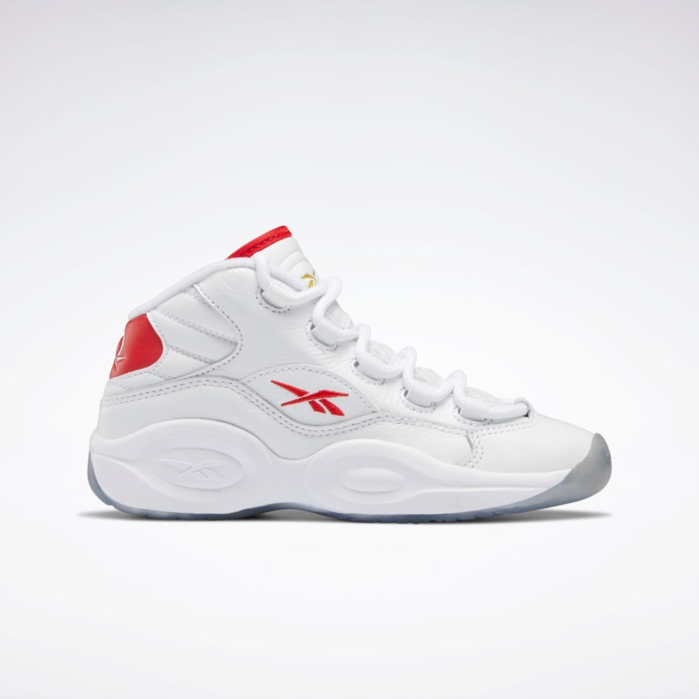 Ftwr White / Vector Red / Ftwr White Reebok Question Mid Shoes - Preschool | HP2961