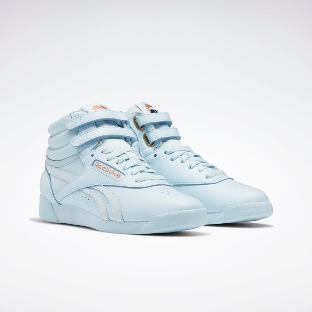 Glass Blue / Glass Blue / Glass Blue Reebok Cardi B Freestyle Hi Shoes | GV6615