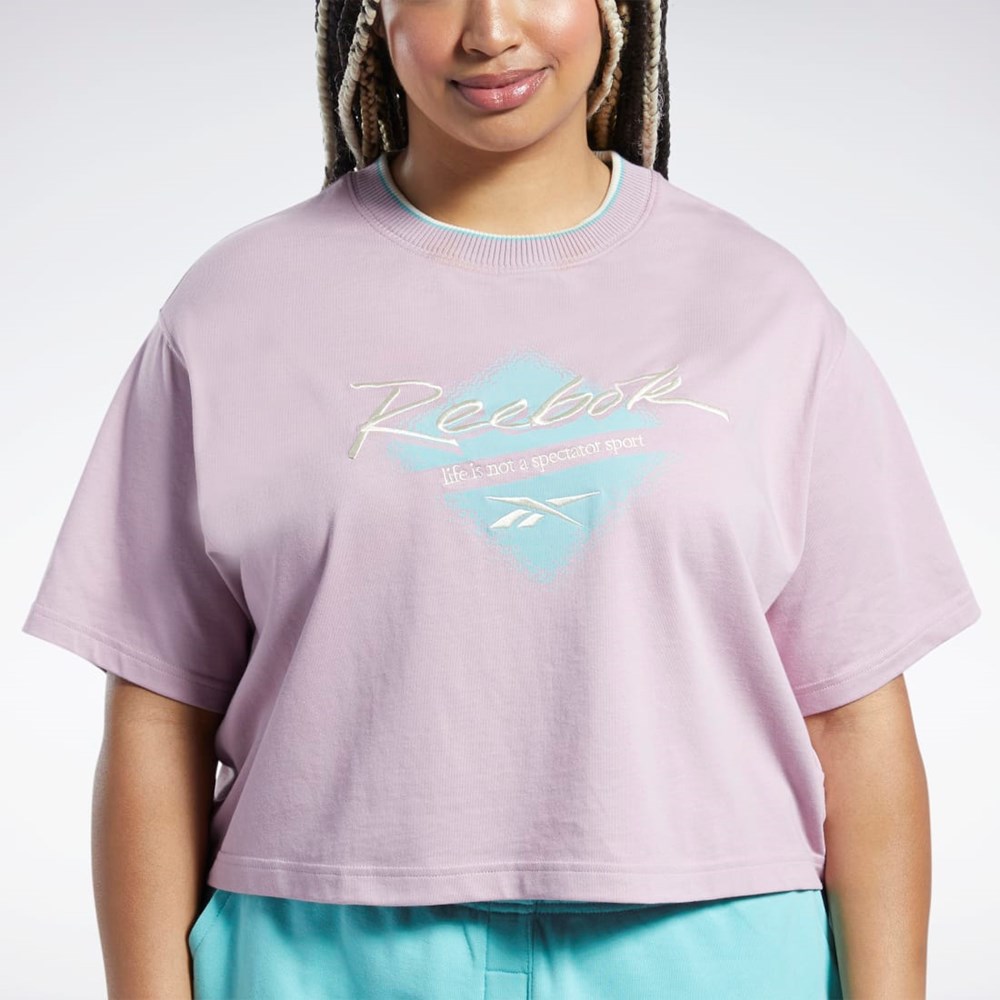 Infused Lilac Reebok Classics Graphic T-Shirt (Plus Size) | HI2391