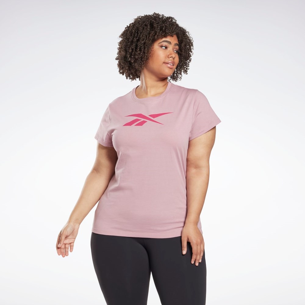 Infused Lilac Reebok Graphic Vector T-Shirt (Plus Size) | HL4363