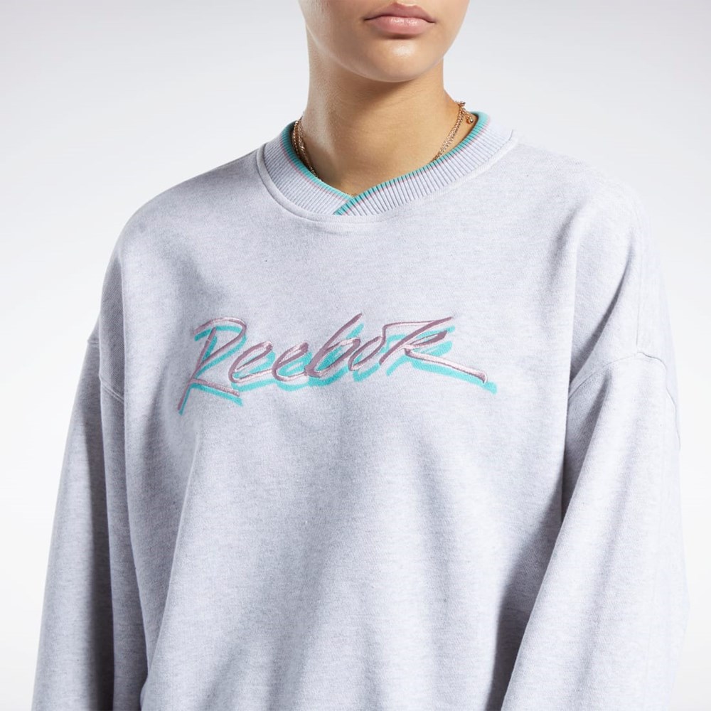 Light Grey Heather Reebok Classics Graphic Sweatshirt | HK4938