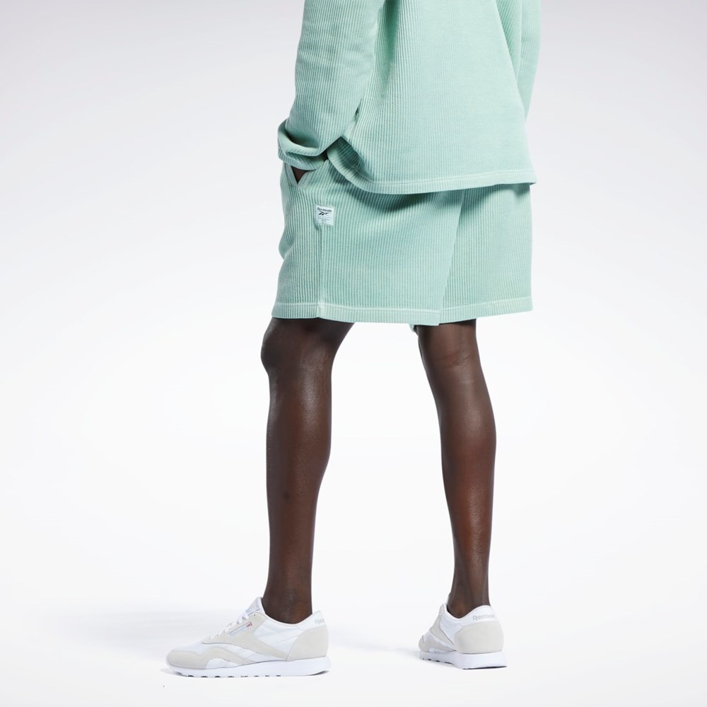 Light Sage Reebok Classics Natural Dye Waffle Shorts | H54436