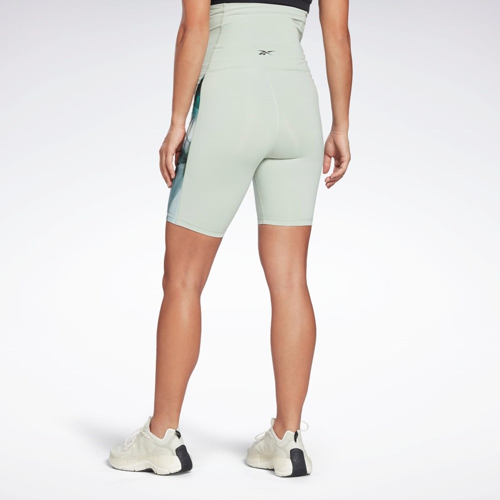 Light Sage Reebok Lux Maternity Bike Shorts | H56393