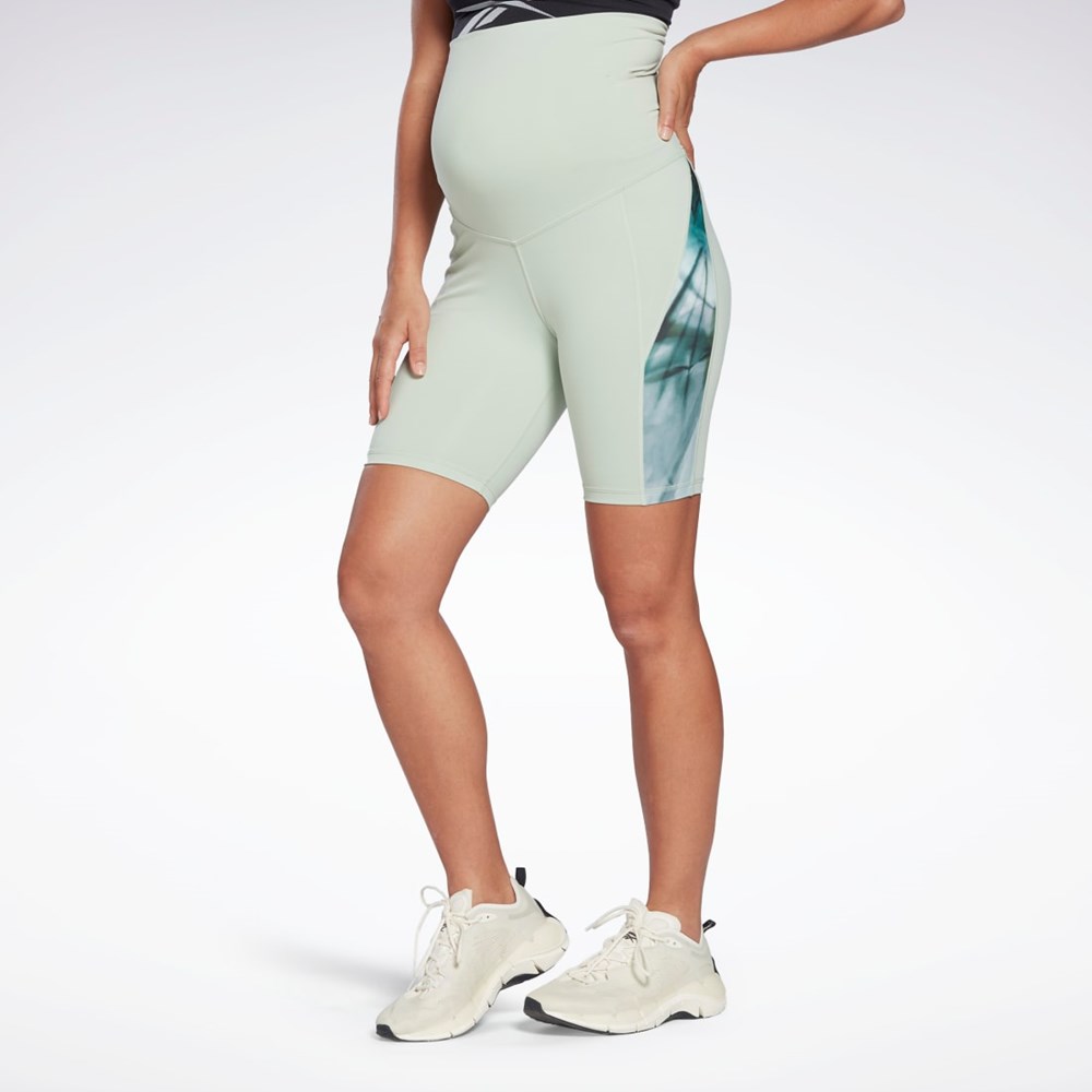 Light Sage Reebok Lux Maternity Bike Shorts | H56393