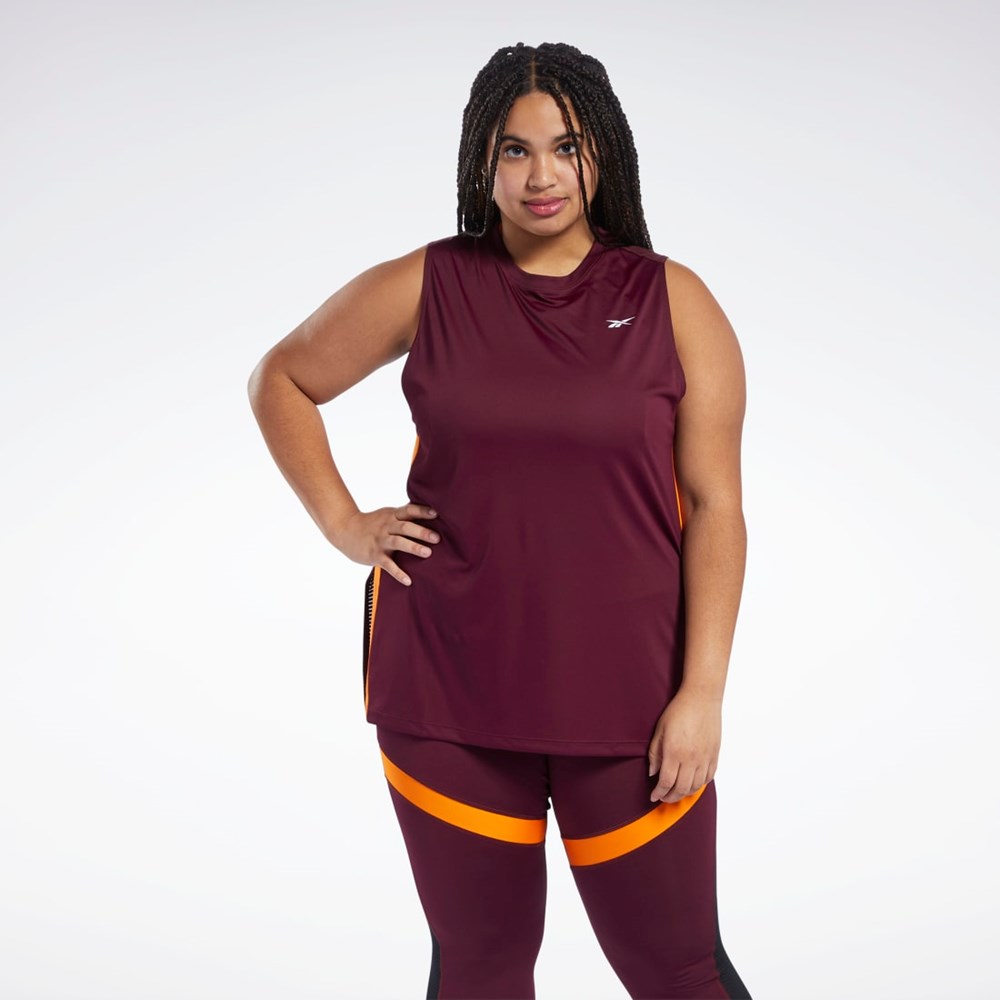 Maroon Reebok Workout Ready Mesh Tank Top | FU2343