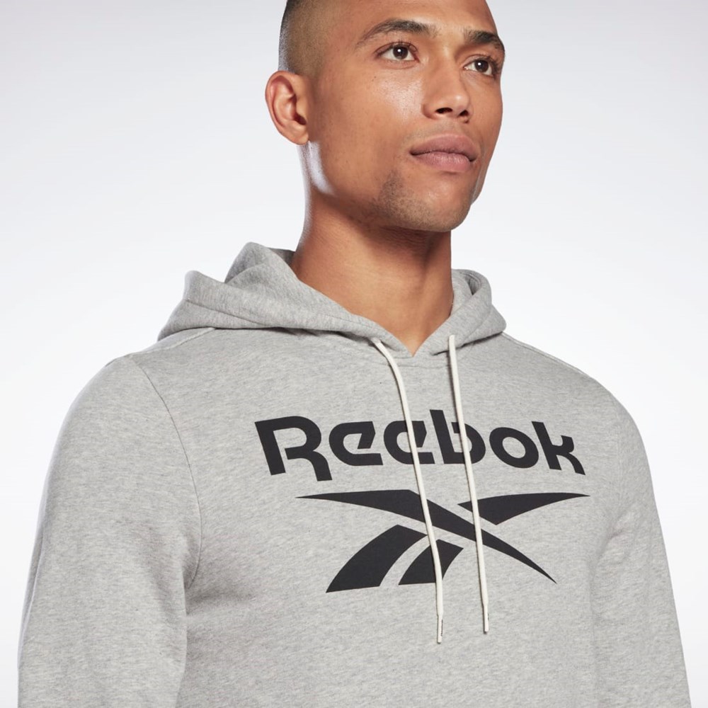 Medium Grey Heather / Black Reebok Reebok Identity Big Logo Hoodie | H54477