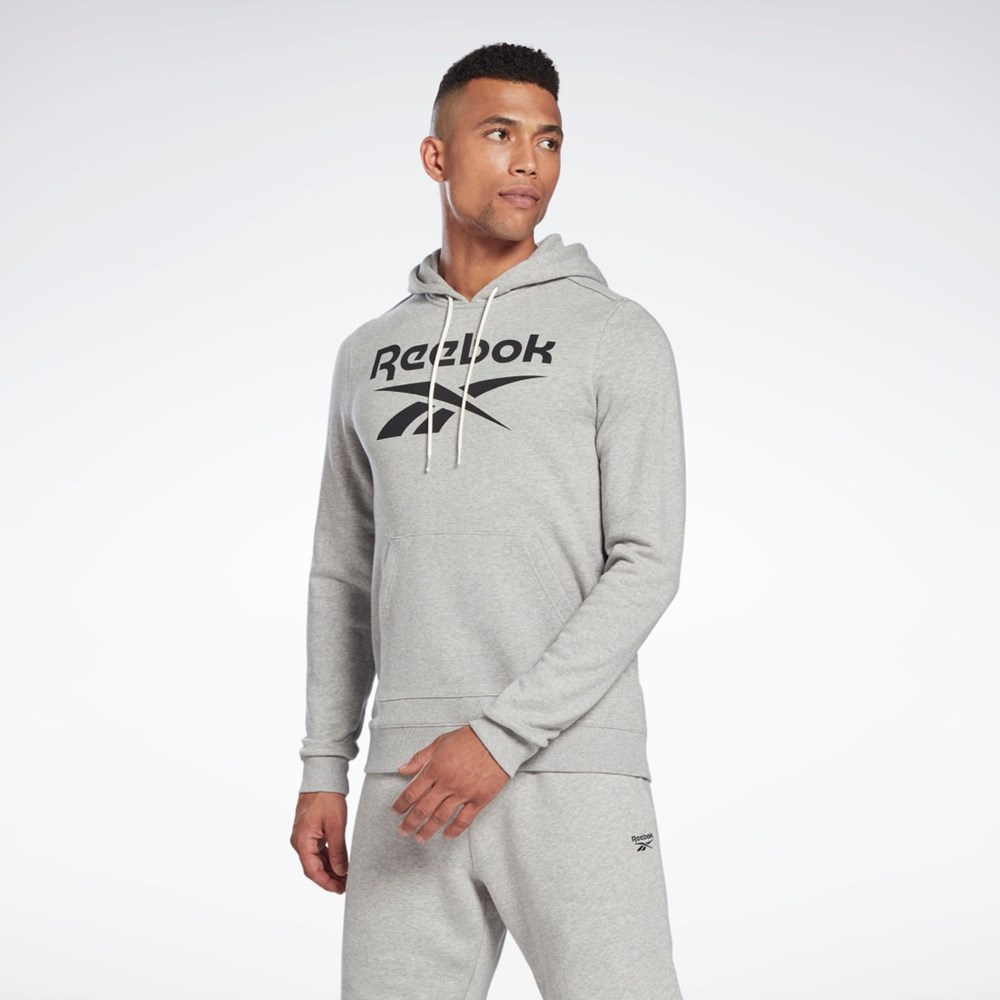 Medium Grey Heather / Black Reebok Reebok Identity Big Logo Hoodie | H54477