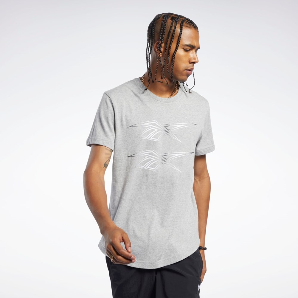 Medium Grey Heather Reebok Classics Graphic Tee | FK2602