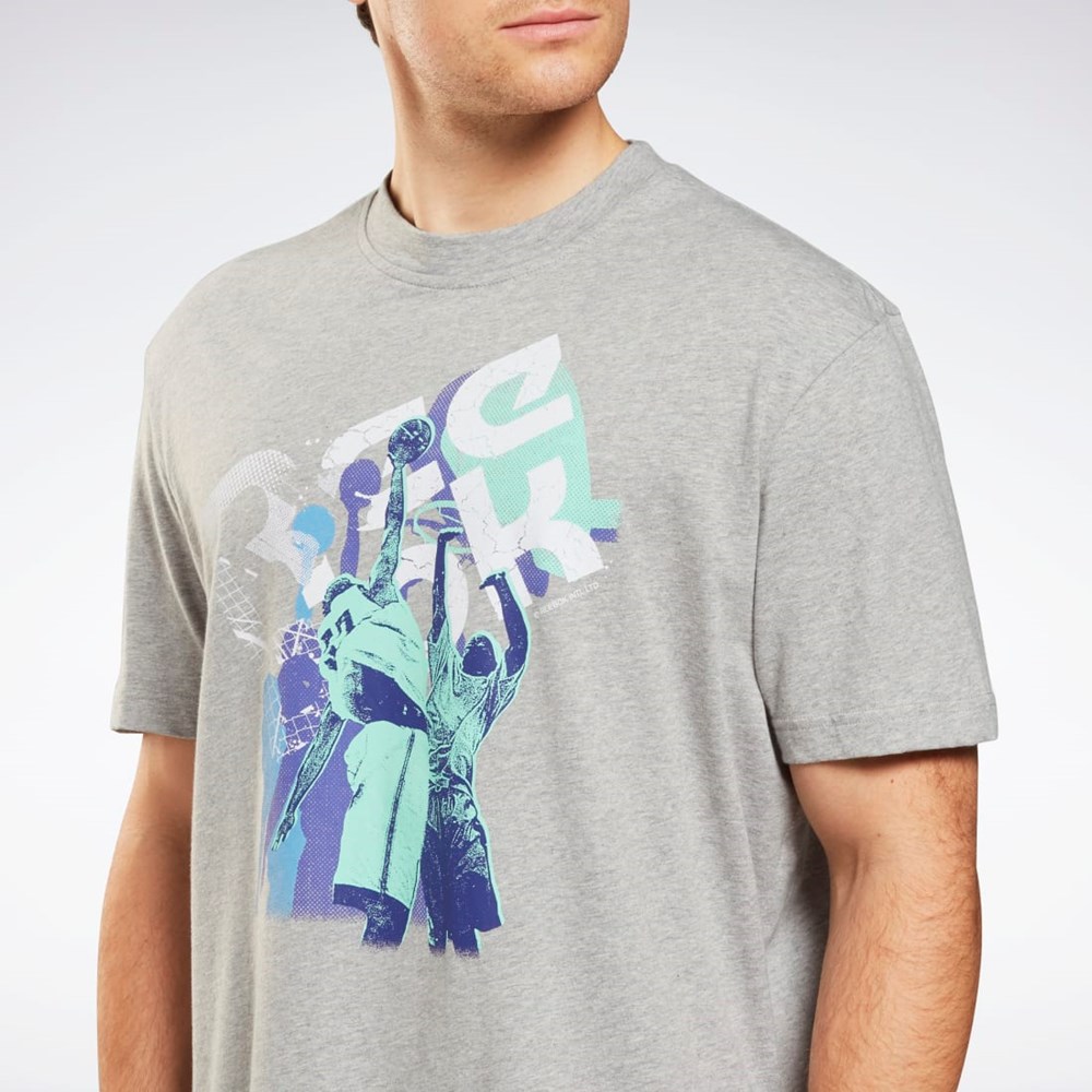 Medium Grey Heather Reebok Graphic Series T-Shirt | HB7257