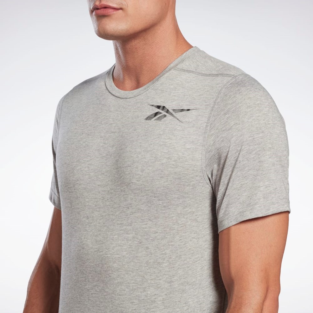 Medium Grey Heather Reebok Graphic Speedwick Move T-Shirt | H46604