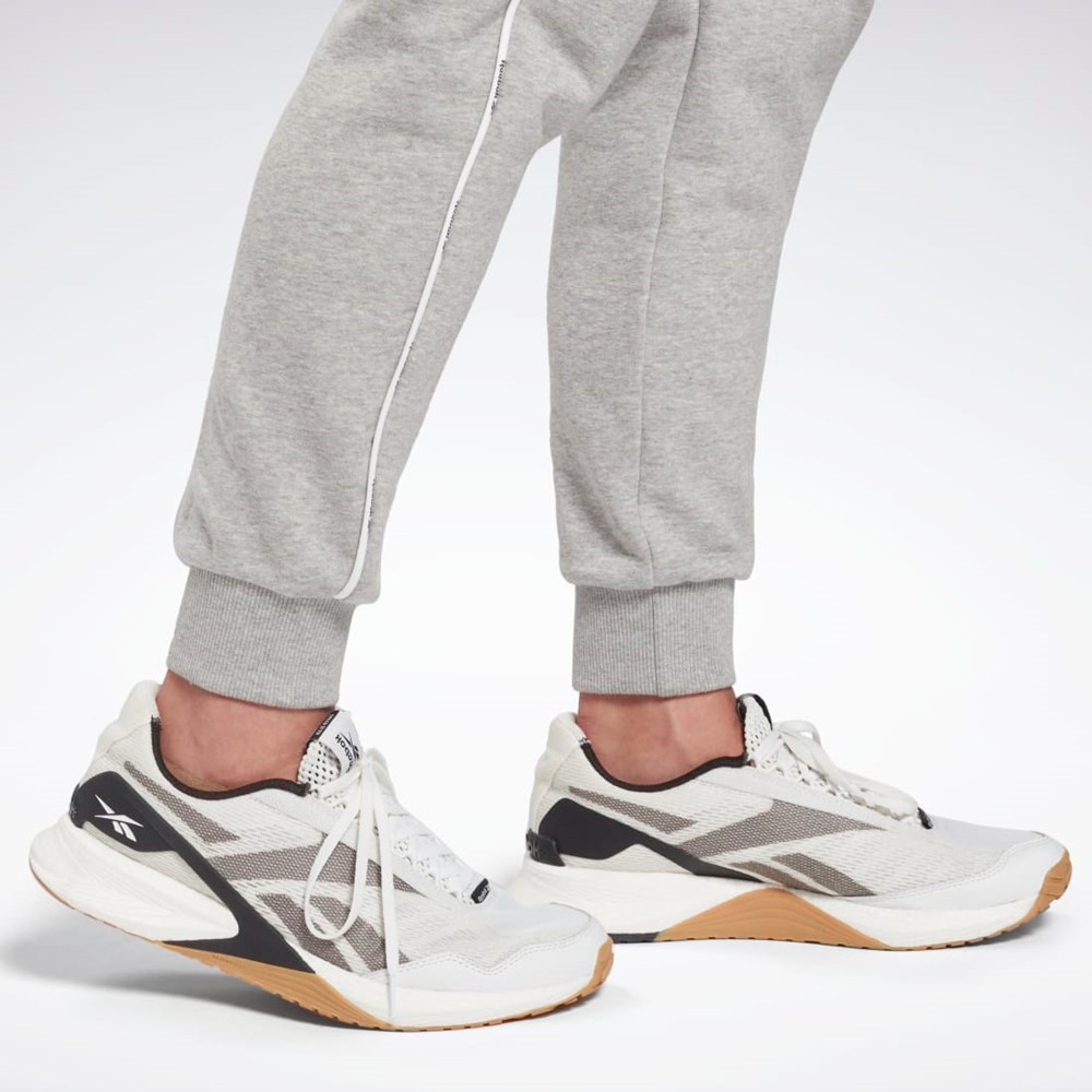 Medium Grey Heather Reebok Piping Joggers | HB4031