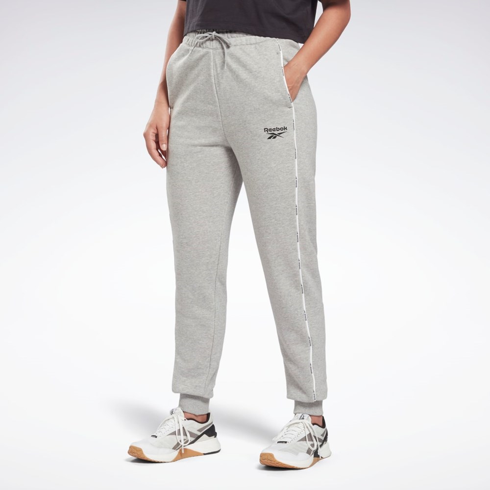 Medium Grey Heather Reebok Piping Joggers | HB4031