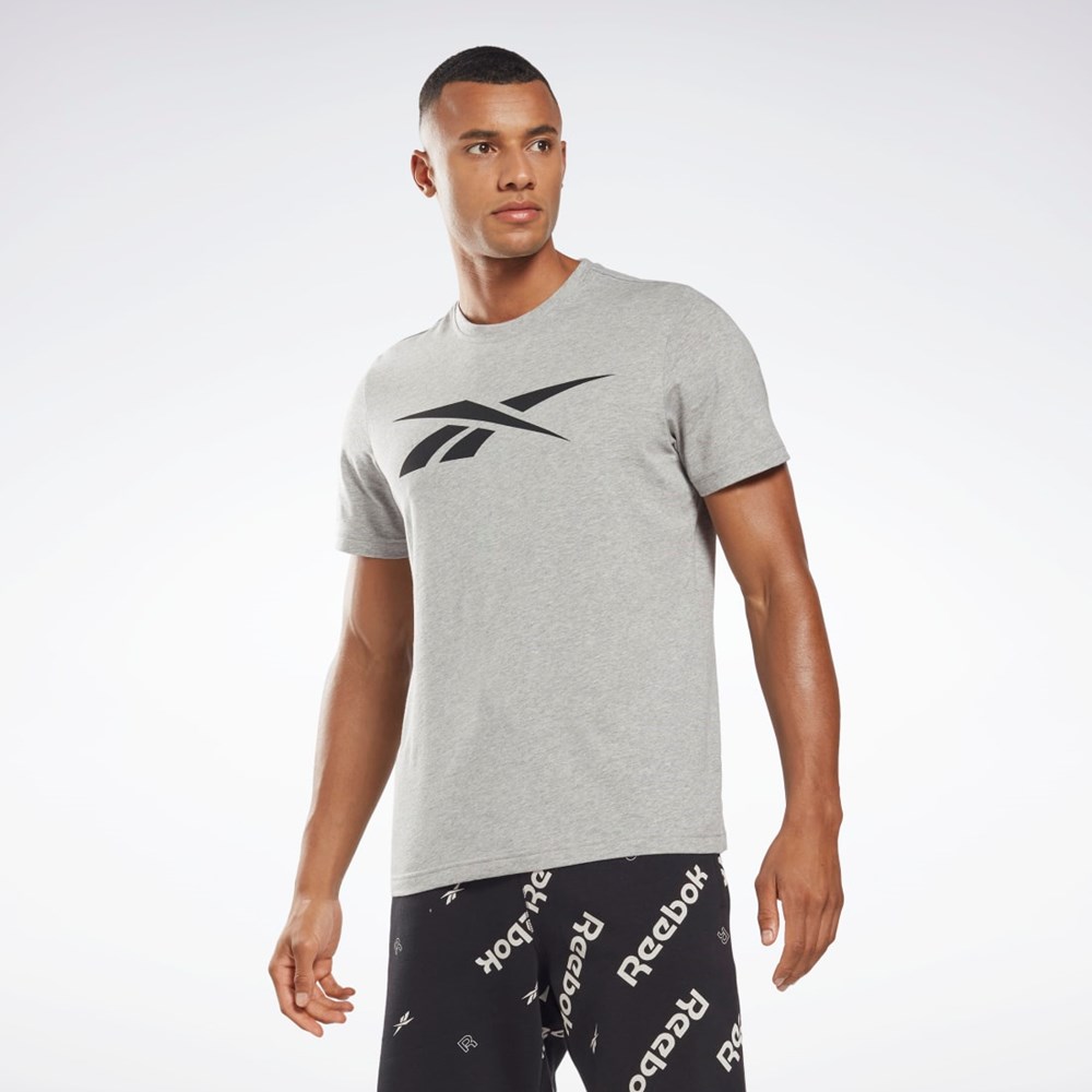 Medium Grey Heather Reebok Reebok Graphic Series Vector T-Shirt | HD4001