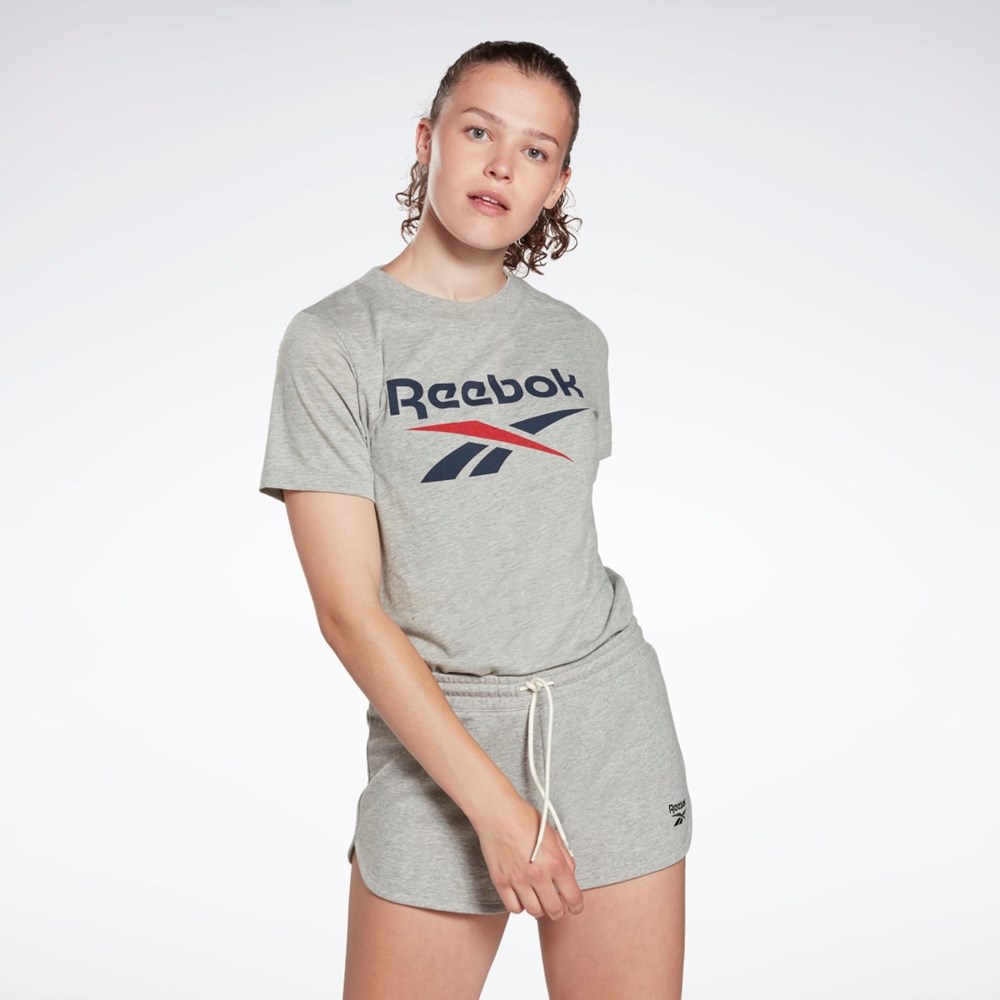 Medium Grey Heather Reebok Reebok Identity Logo T-Shirt | GI6707