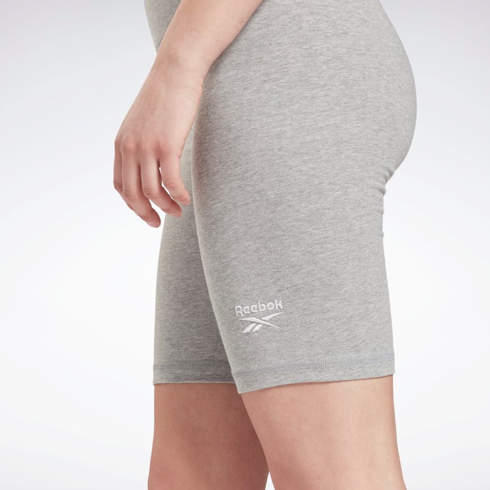 Medium Grey Heather Reebok Reebok Identity Fitted Logo Shorts | GS9351